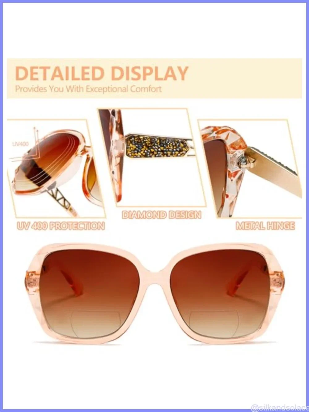 Oversized Bifocal Sunglasses for Women UV400 Reading Sun Readers 3 Pack